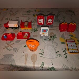 Fast Food Playset with Red and Orange Accessories